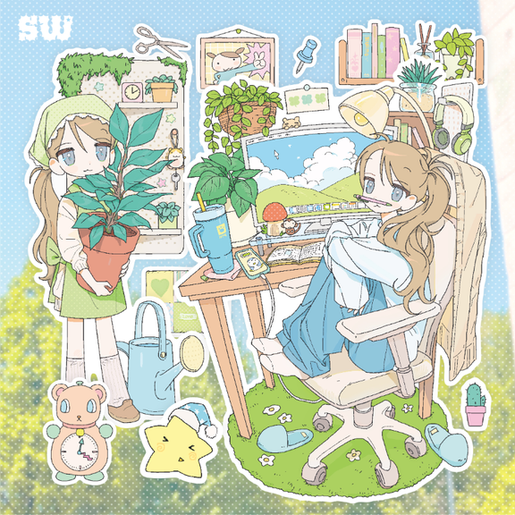 swoov - little green garden sheet sticker
