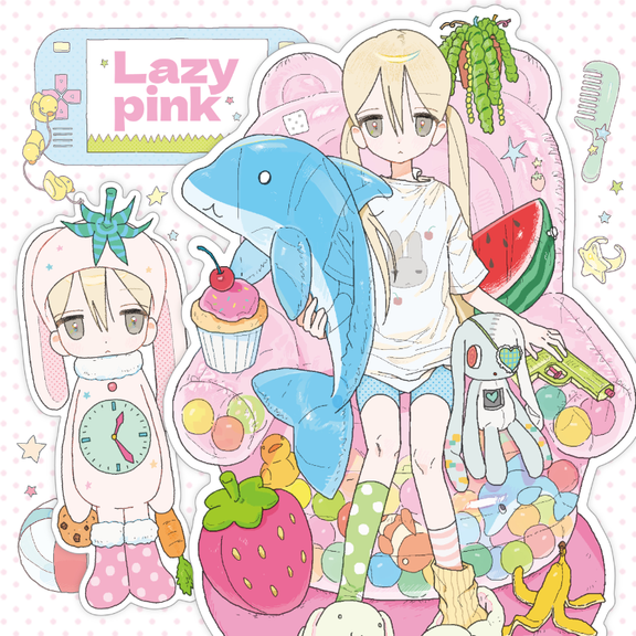 swoov - lazy pink die cut sheet sticker