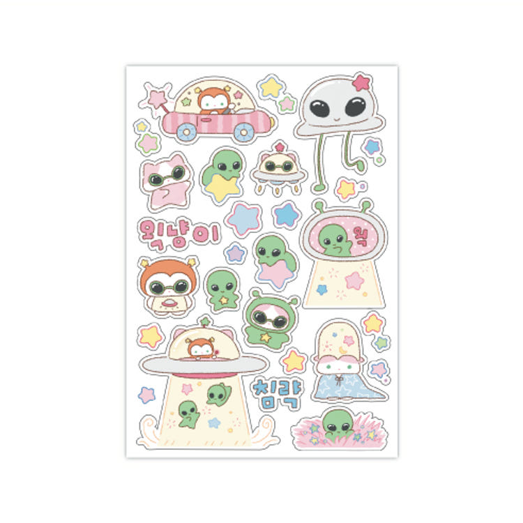 fluffyboo - alien sheet sticker
