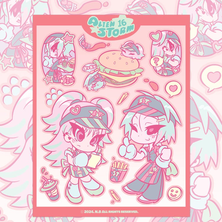 alien storm - fastfood sheet sticker