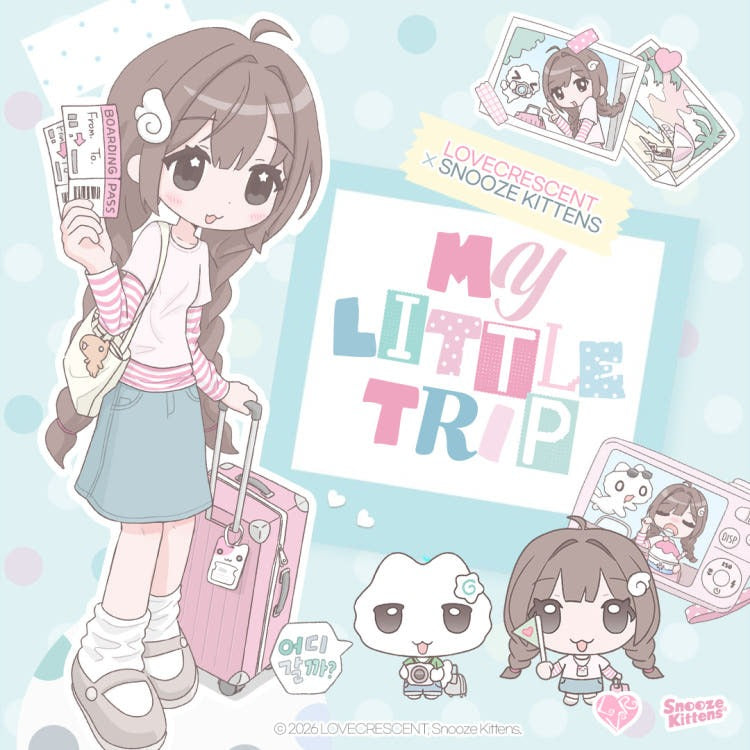 Snooze Kittens - love crescent my little trip sticker pack