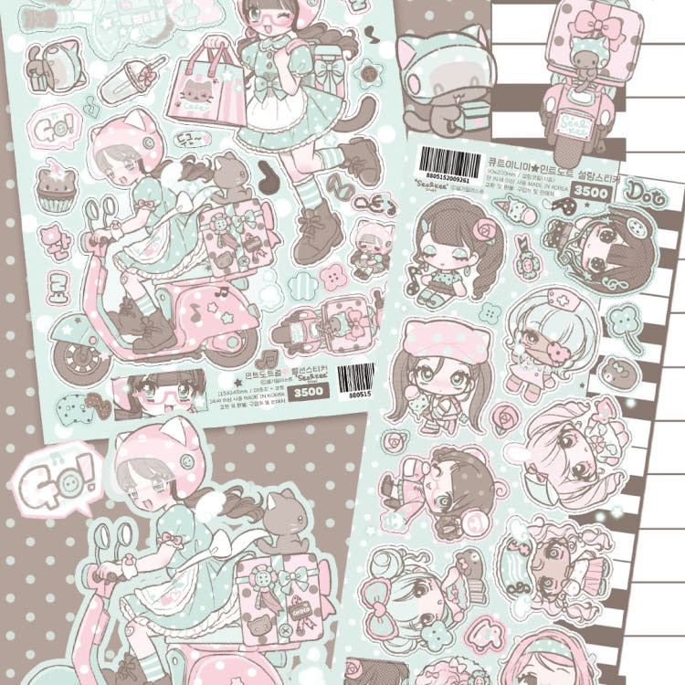 Seolkee Illust - mint dot glitter sticker