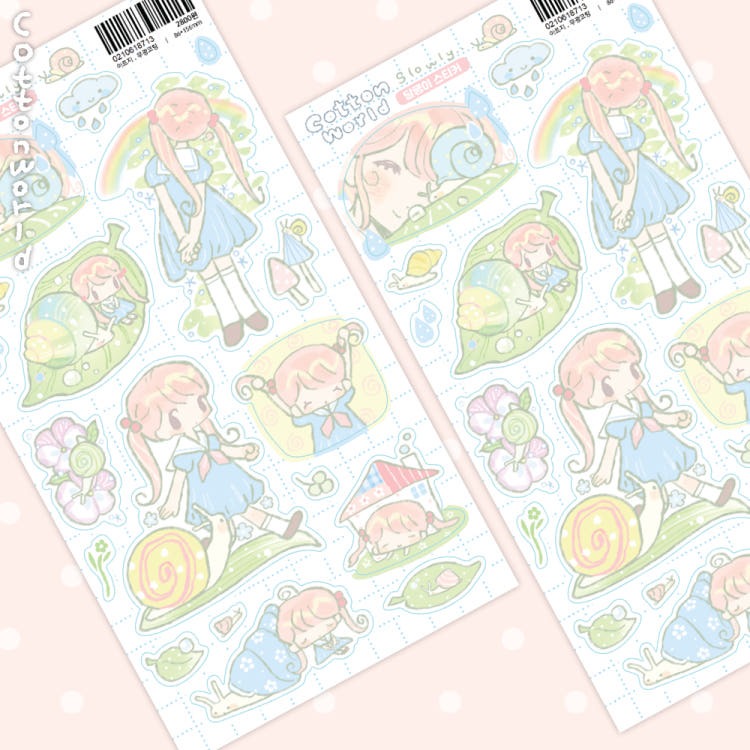 cotton world - snail sticker