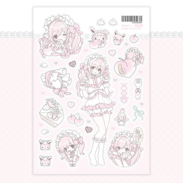 meetsu - peach rabbit sticker