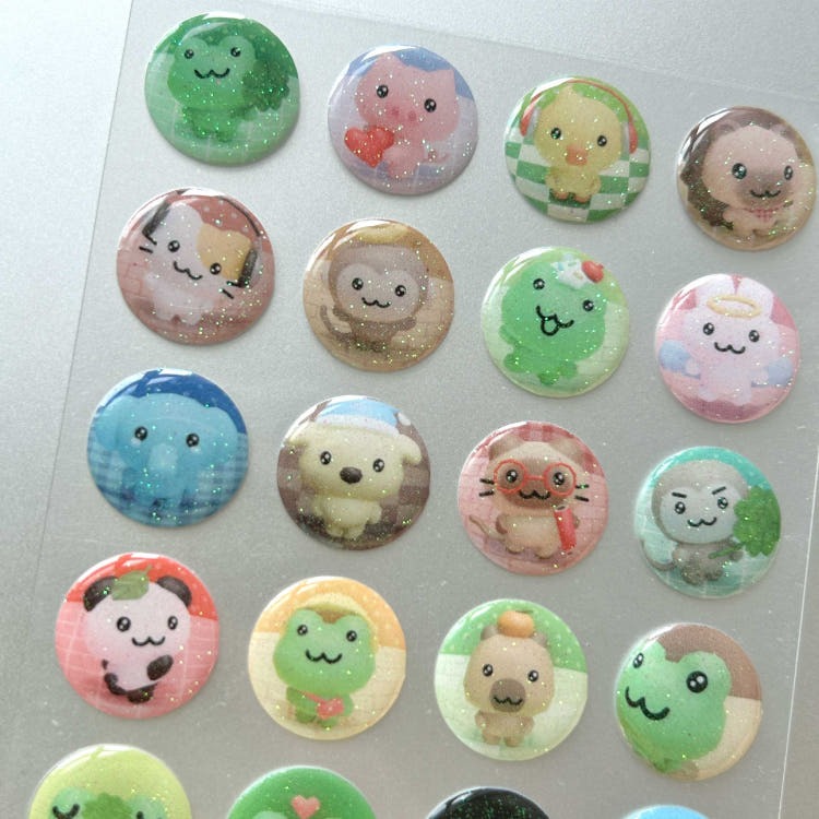 dekho bokho - peeking glitter epoxy sticker