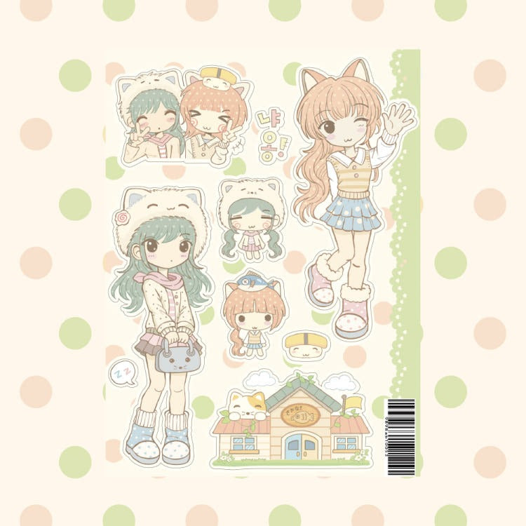 dori - after school cat sticker sheet
