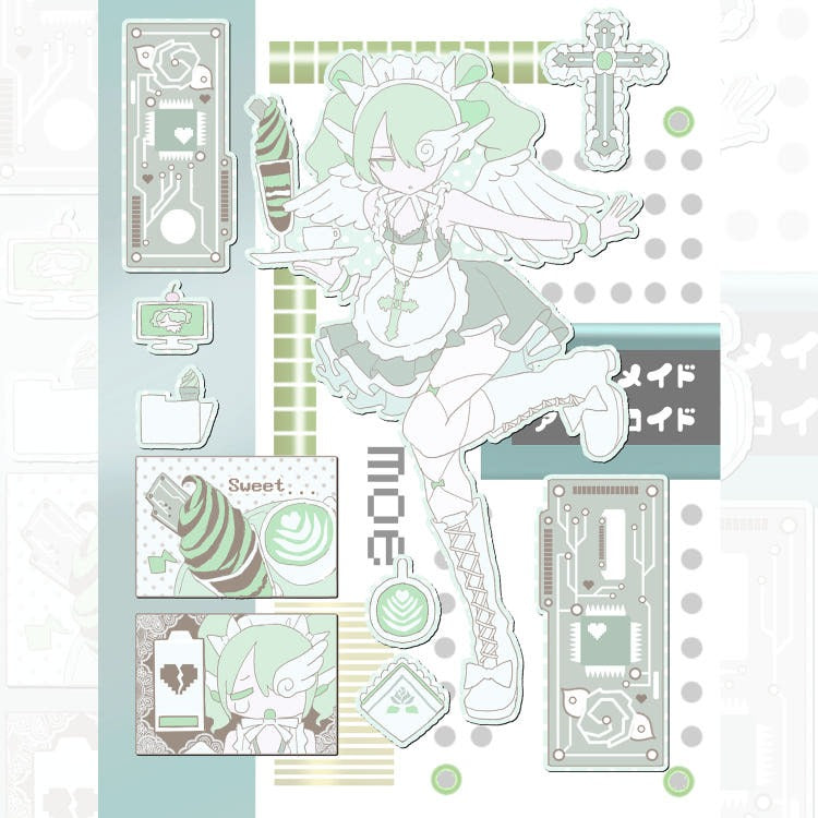 Yurica - Café Robot AI Sticker