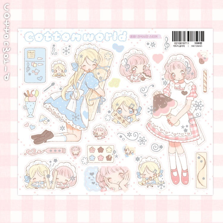 cotton world - snack time sticker