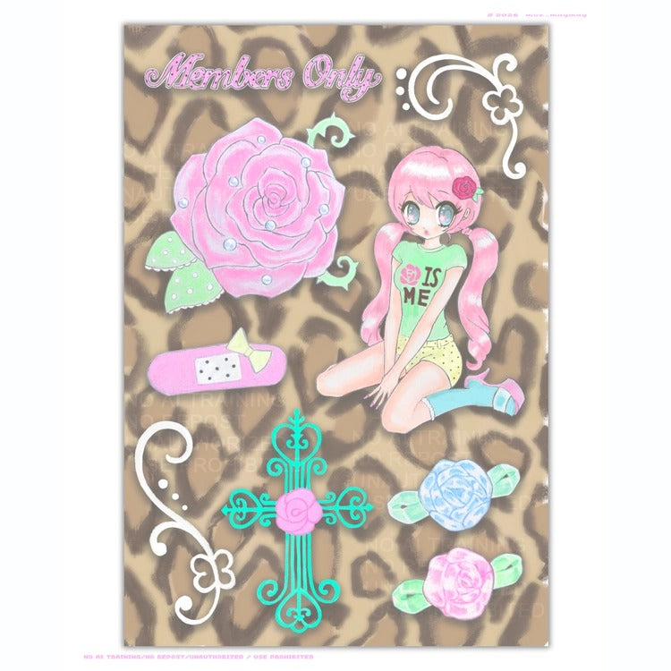 moe magmag - pink rose gal sticker