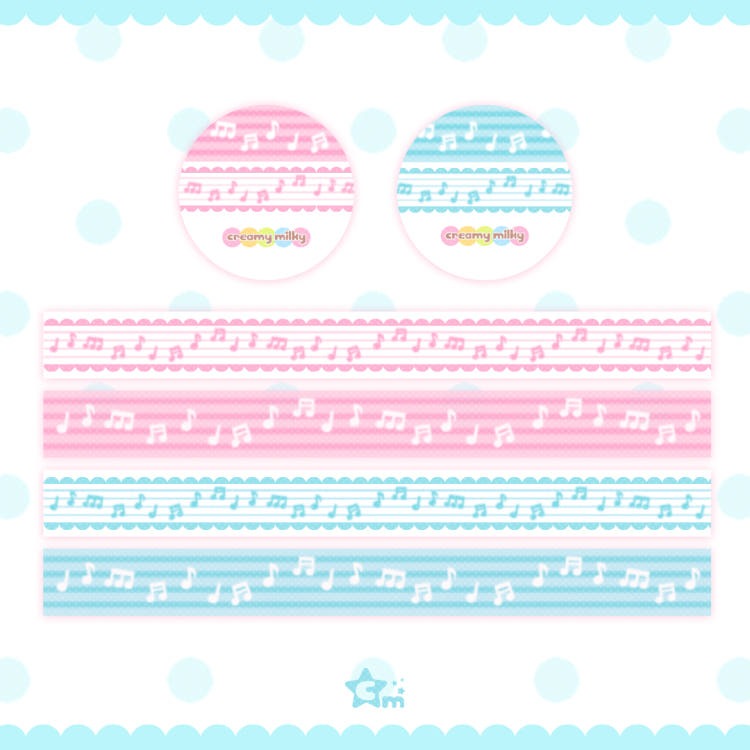 Creamy Milky - music note lace Tape