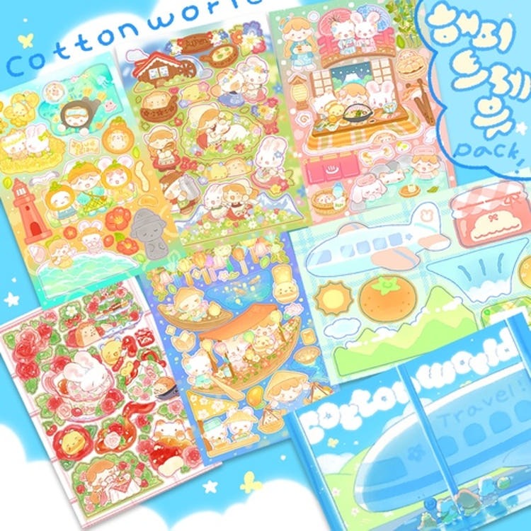 cotton world - travel sticker pack
