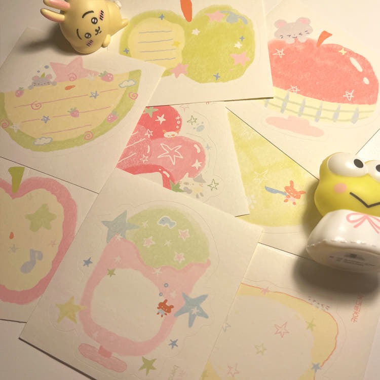 Berddi - crayon Memo Sheet Sticker Pack