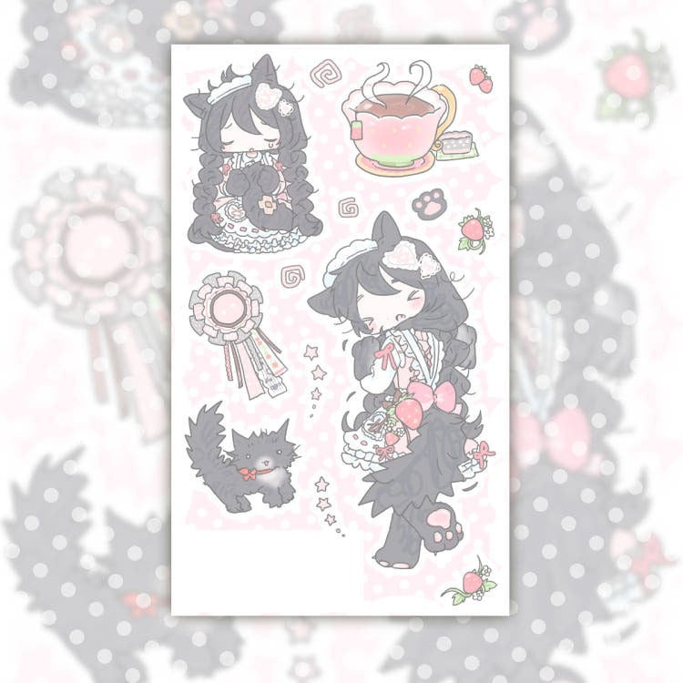 cute pink club - happy tea time sticker sheet