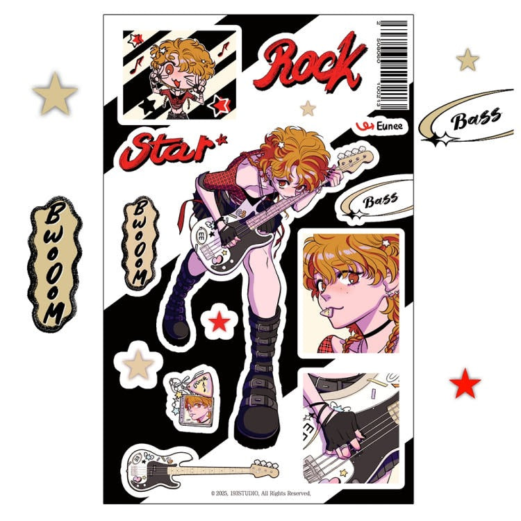 193 studio - rockstar euni sticker sheet