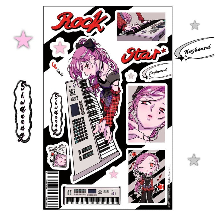 193 studio - rockstar lea sticker sheet