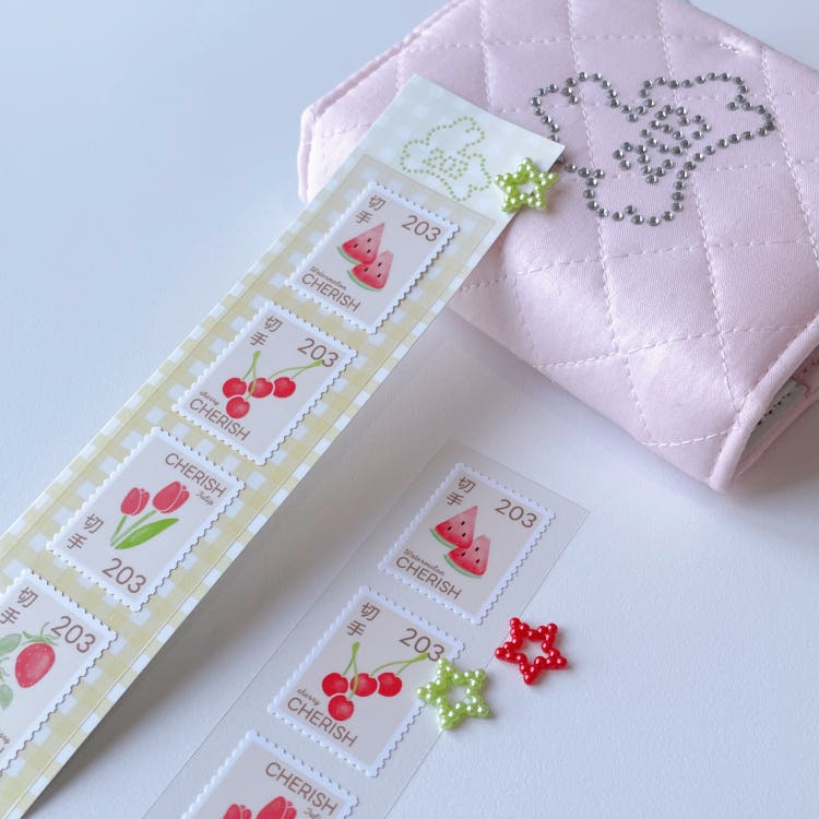 cherish 203 - red stamp sticker