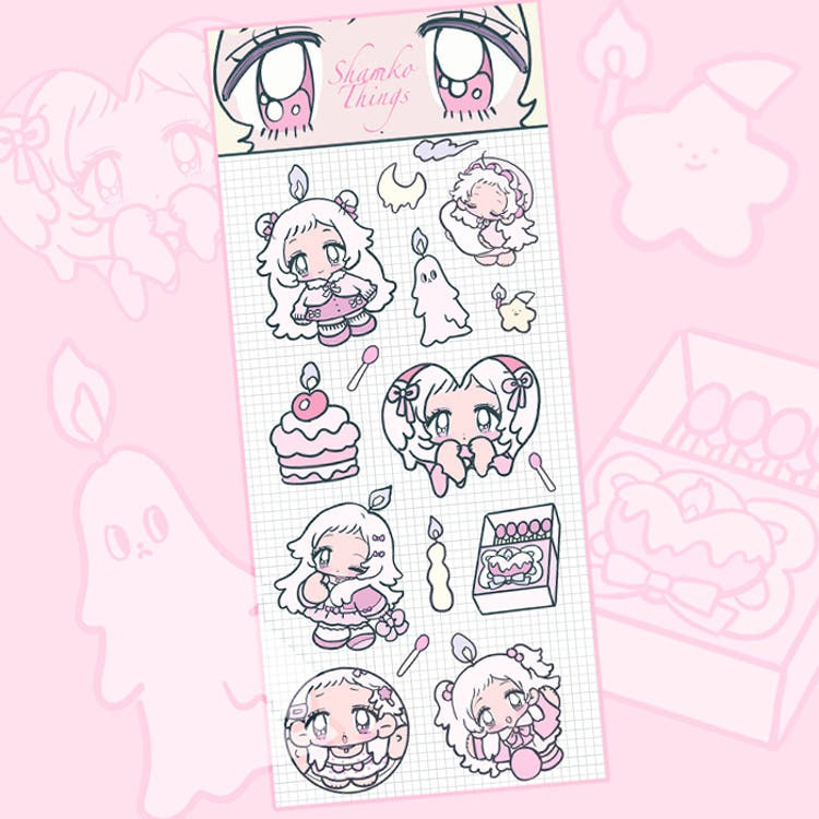 ShamkoThings - pink cream candle Sticker