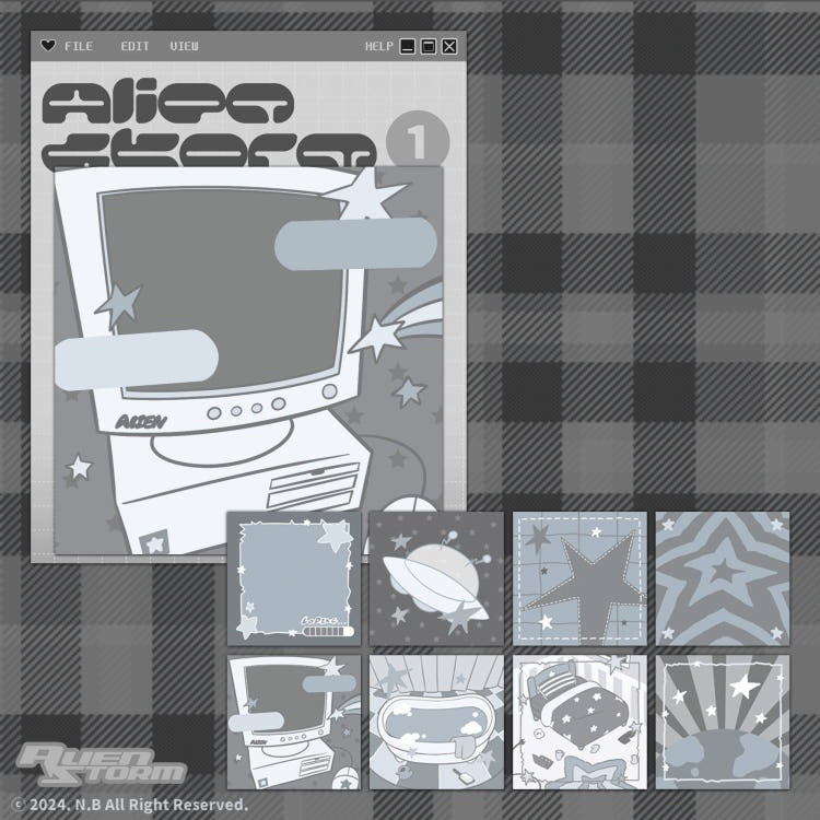 alien storm - memo sheet pack 1 black and white