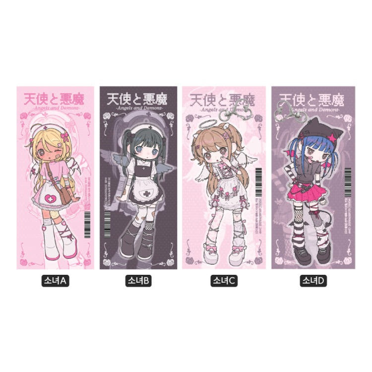 moodyclub - angel devil epoxy acrylic keychain