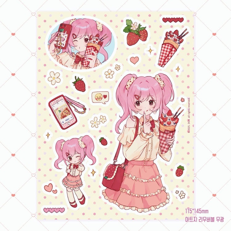 DOR - strawberry girl sheet sticker
