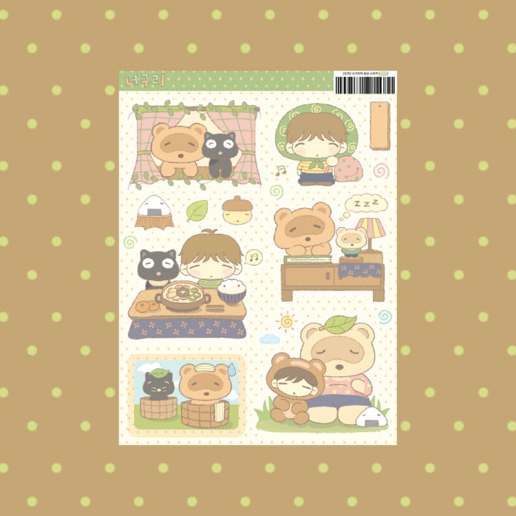 dori - raccoon's daily life sticker sheet