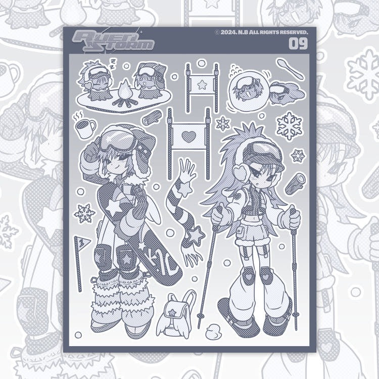 alien storm - ski day sheet sticker