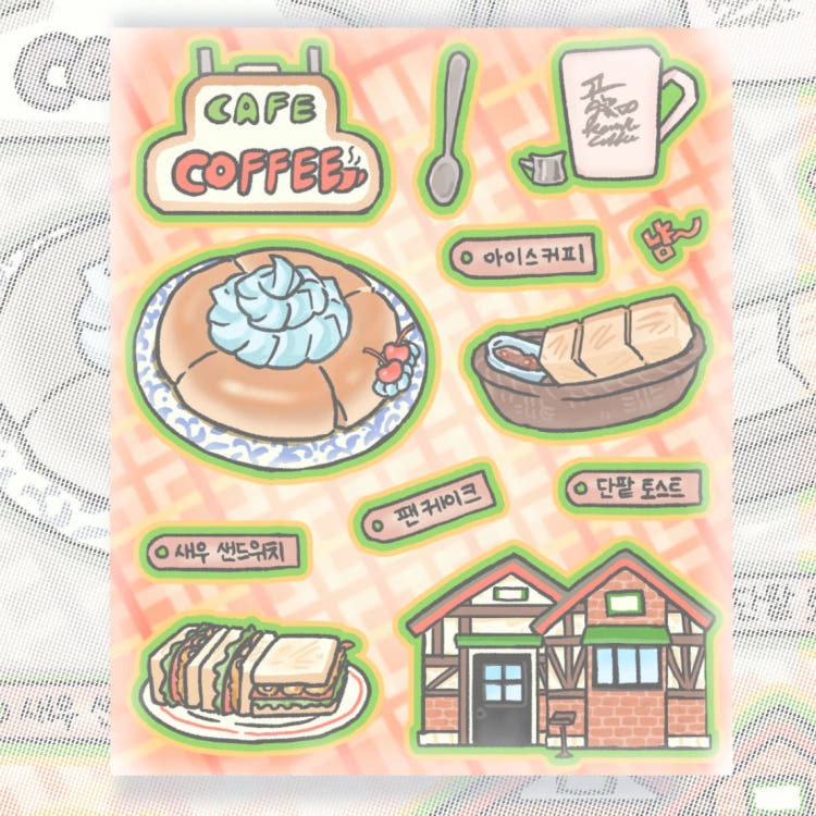 cute pink club - nagoya cafe sticker sheet