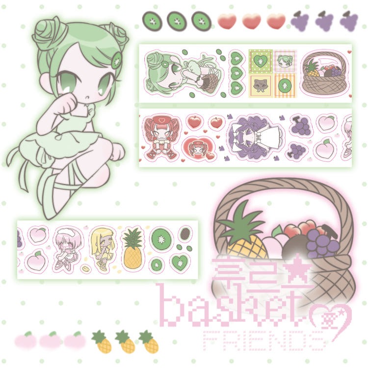 pumpum - fruits basket friends glitter kisscut tape