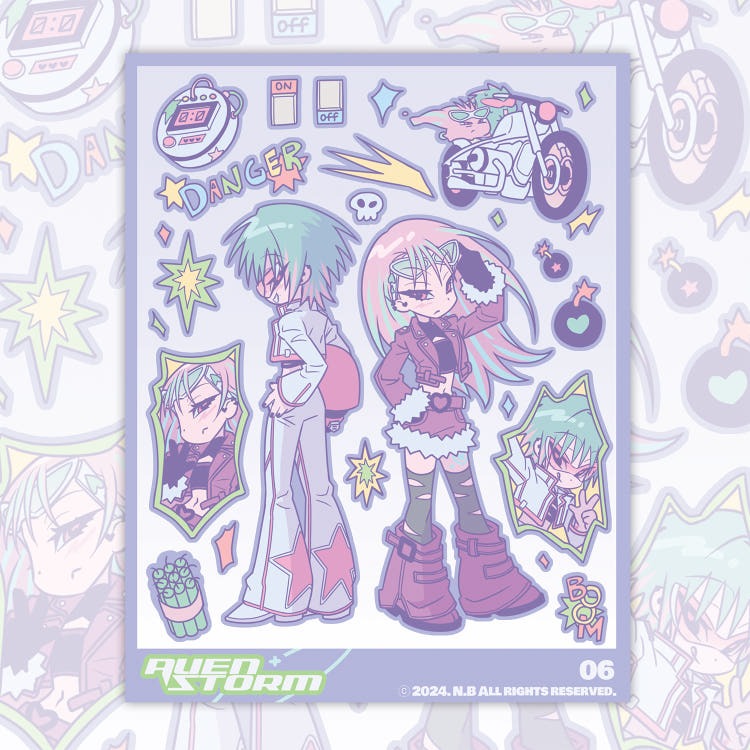 alien storm - cyberpunk sheet sticker