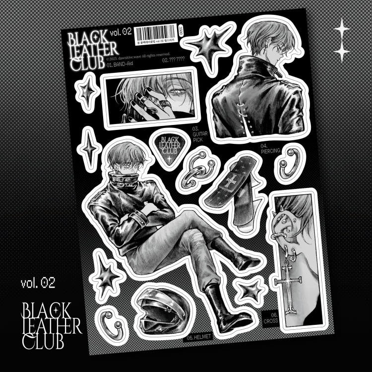dawnitive.wave - Black Leather Club Vol. 2 Kiss-Cut Sticker