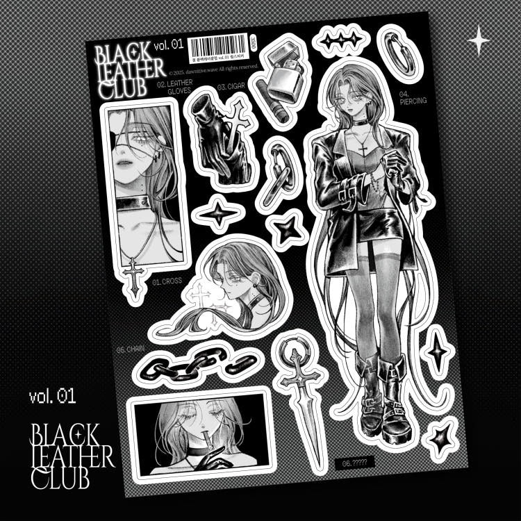 dawnitive.wave - Black Leather Club Vol. 1 Kiss-Cut Sticker