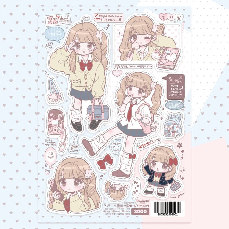 Seolkee Illust - shcool girl sticker
