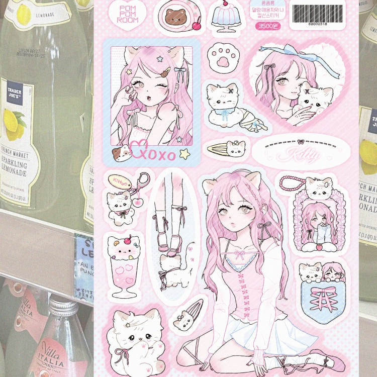 Pompomroom - cat Glitter Sticker