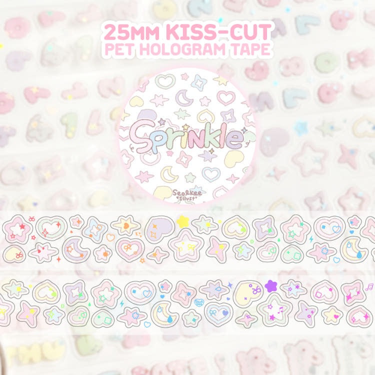 Seolkee Illust - sprinkle 25mm transparent kisscut tape