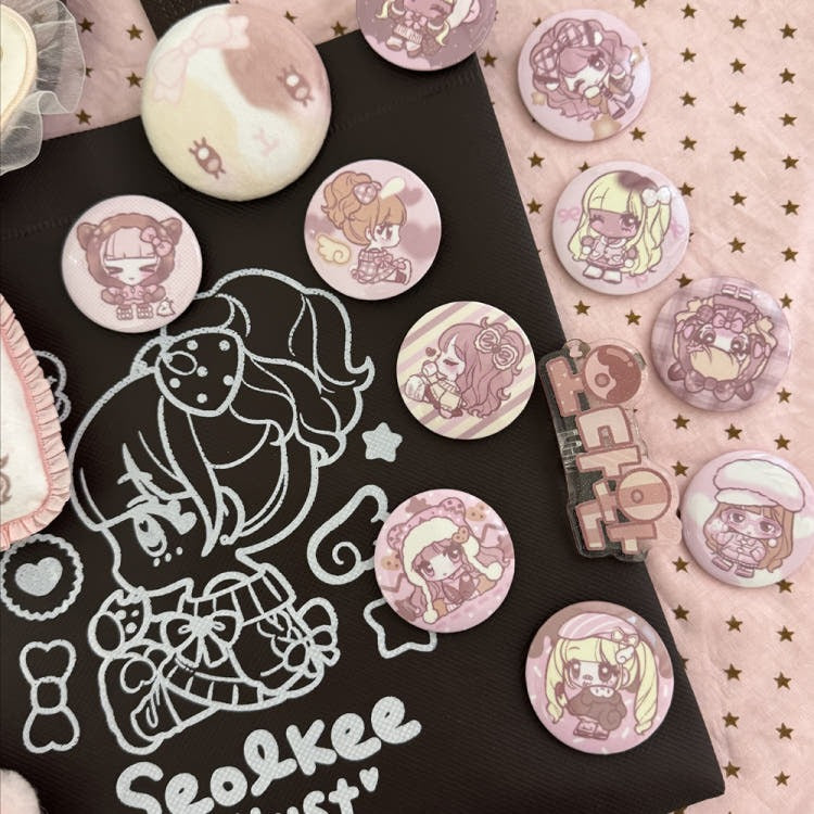 Seolkee Illust - cookie random pin button 12 types