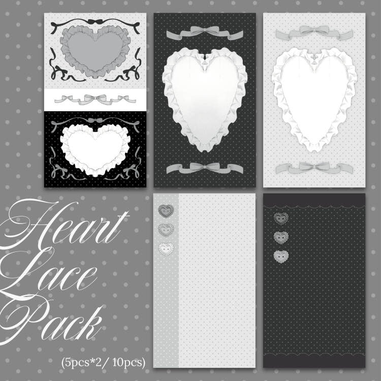 dawnitive.wave - Heart Lace Memo Sheet Pack