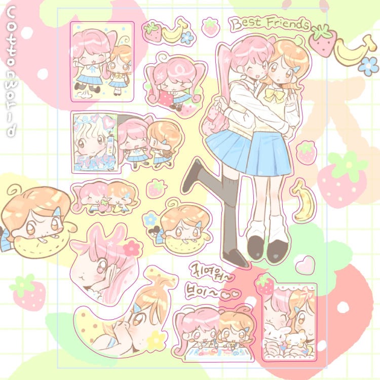 cotton world - date sticker