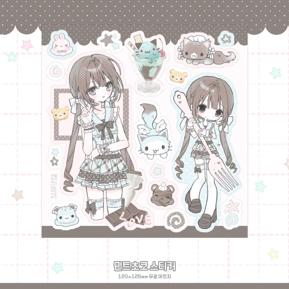 raridays - mint choco sticker sheet