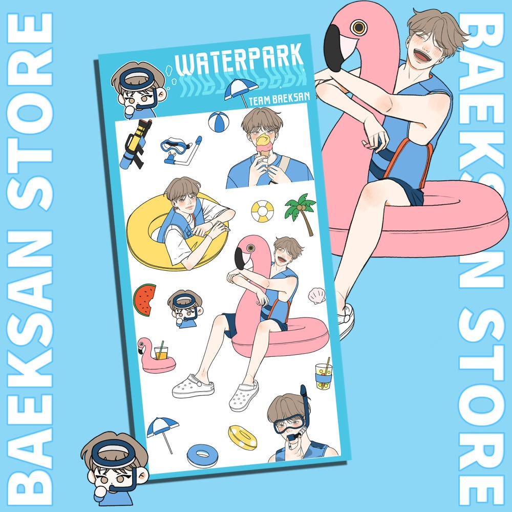 baeksan - water park sticker sheet