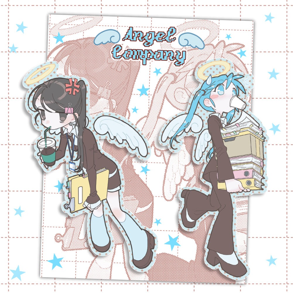heez - angel company die cut sticker