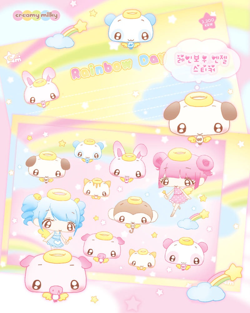 creamy milky - rainbow angel sticker