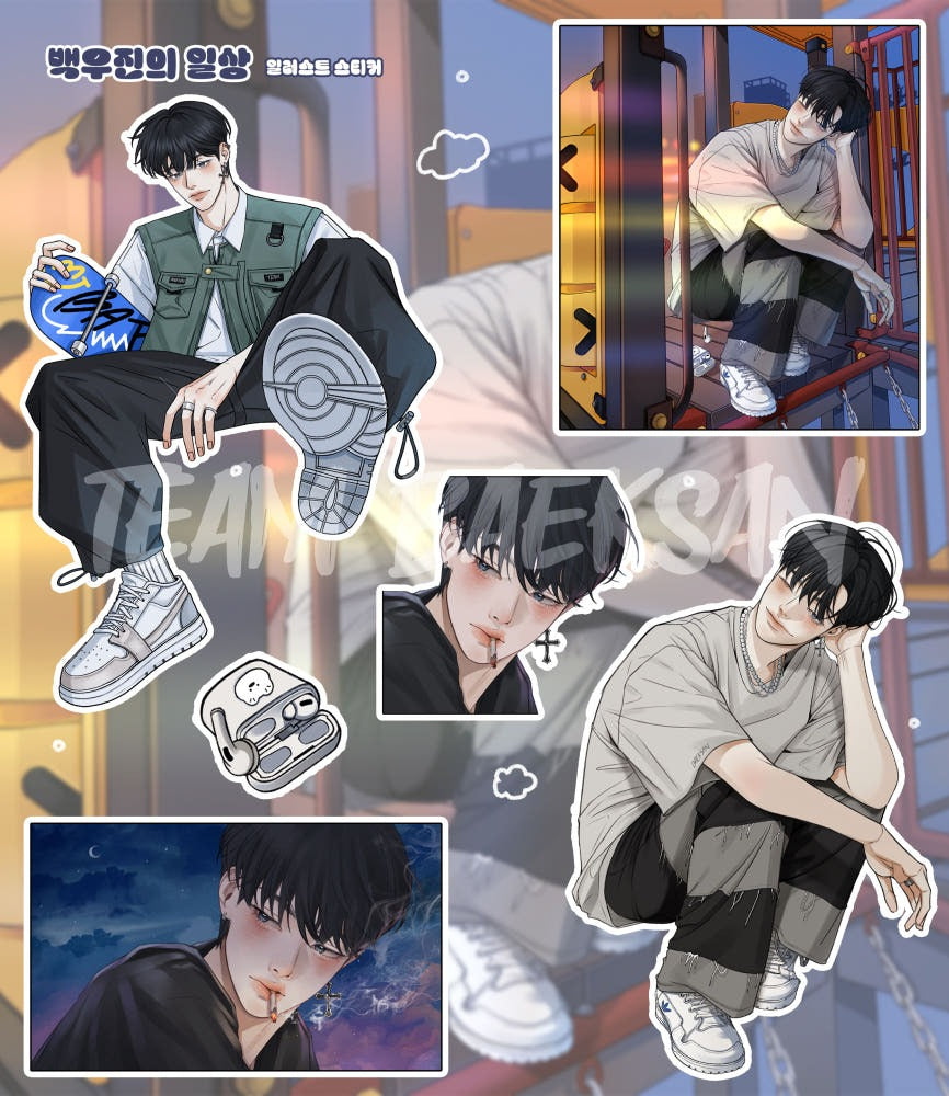 baeksan - woojin's daily life sticker sheet