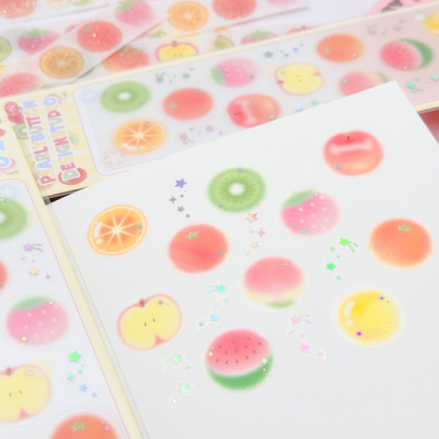 ♡ Pearly Button - Fruit Bubble Sticker