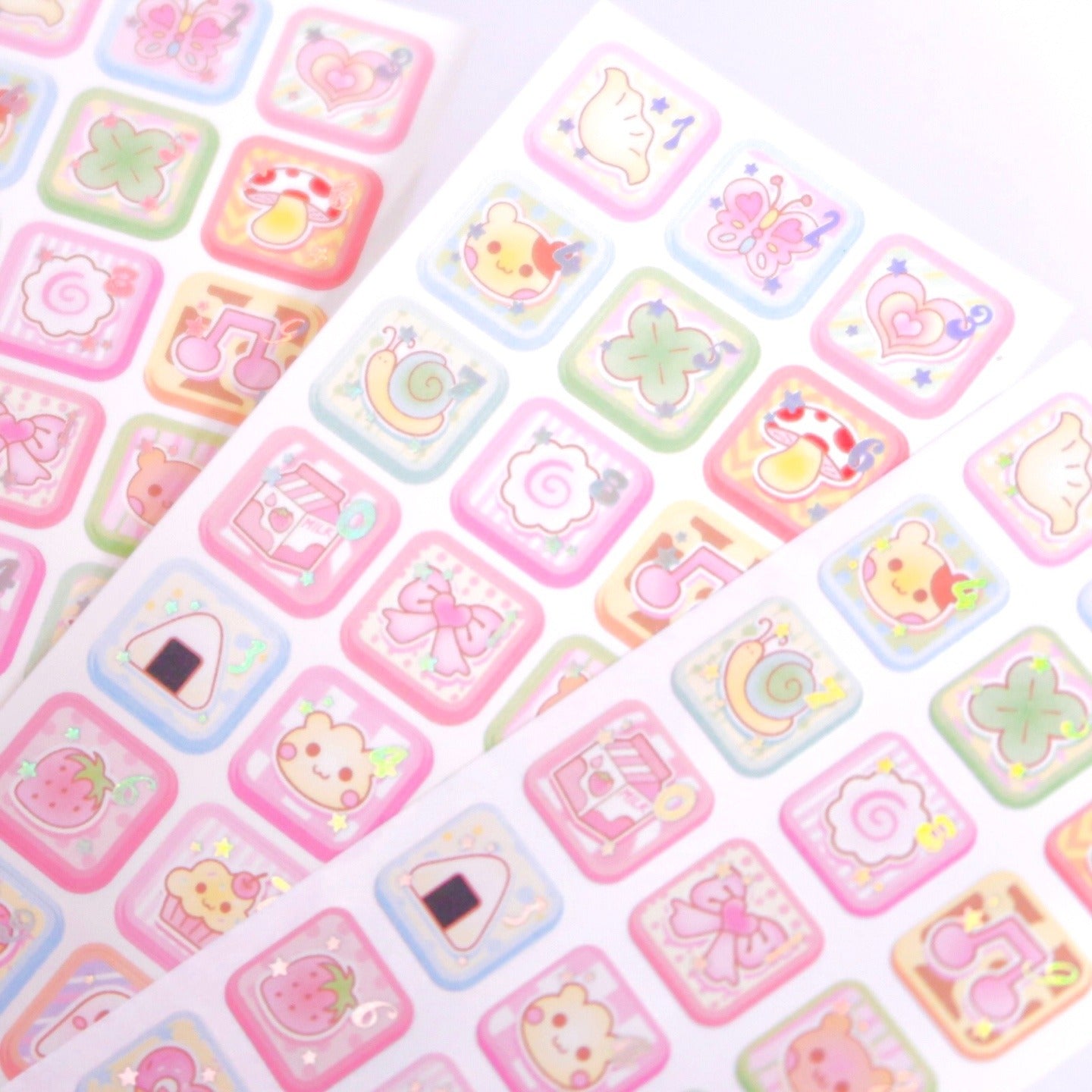 ♡ Pearly Button - Cute Button Number Sticker