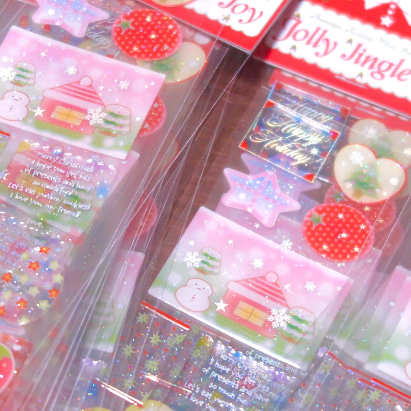 ♡ Pearly Button - Jolly Jingle Joy Epoxy Sticker