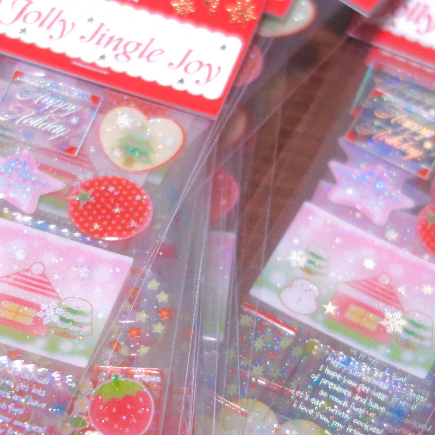 ♡ Pearly Button - Jolly Jingle Joy Epoxy Sticker