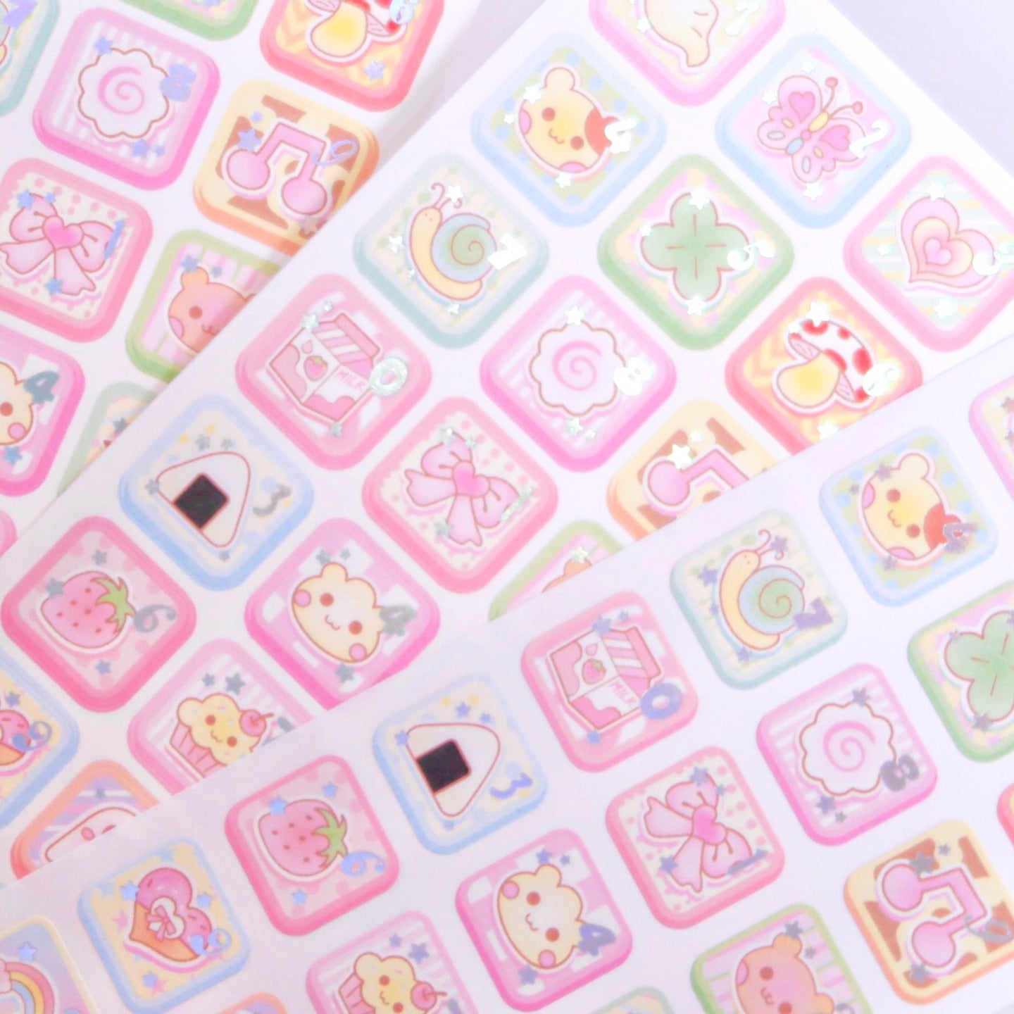 ♡ Pearly Button - Cute Button Number Sticker