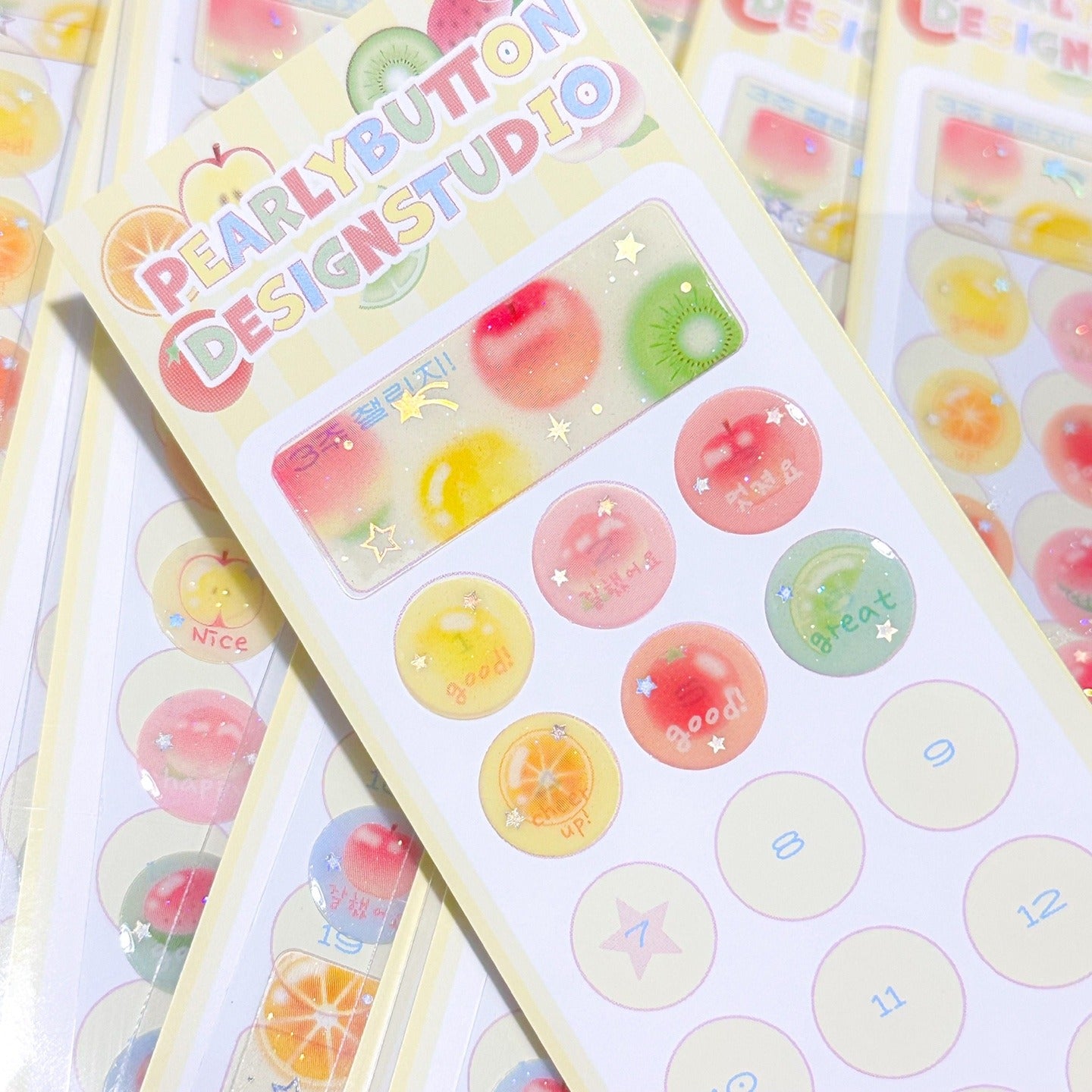 ♡ Pearly Button - Fruit Epoxy Sticker