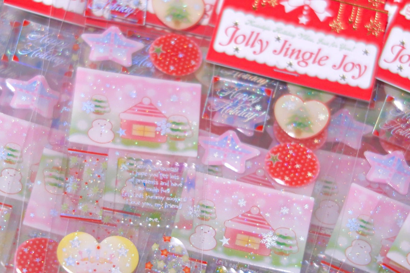 ♡ Pearly Button - Jolly Jingle Joy Epoxy Sticker