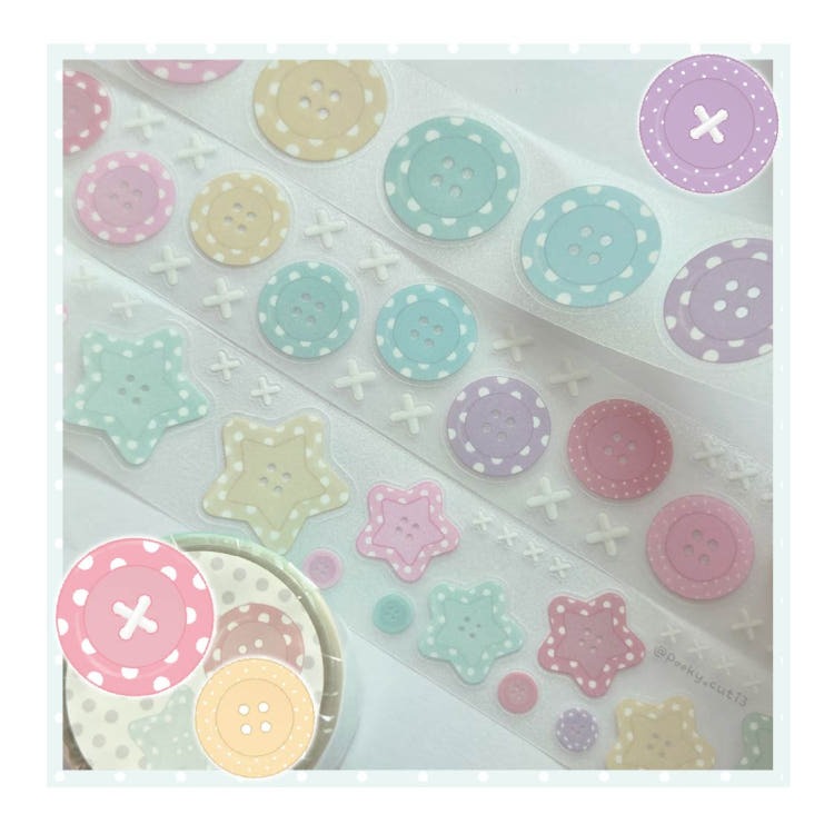 Pooky Cuti3 - dot buttons Kiss Cut Tape